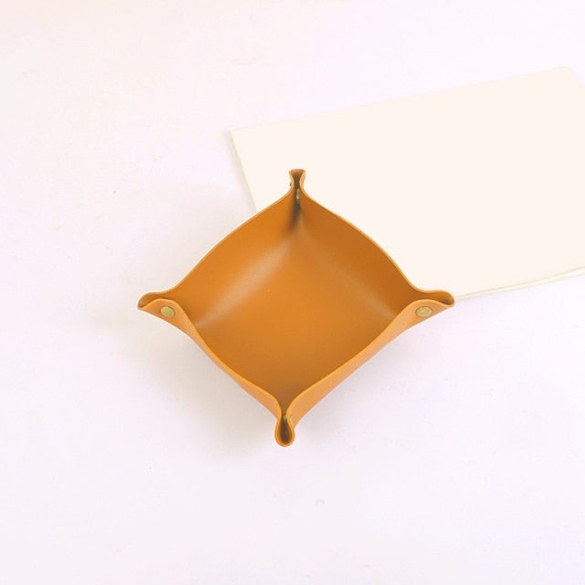 Stylish Leather Desk Organizer Tray