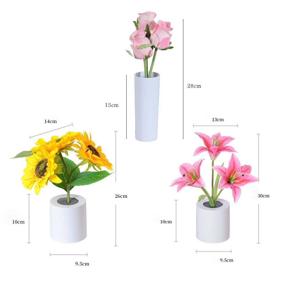 Colorful LED Floral Table Lamp