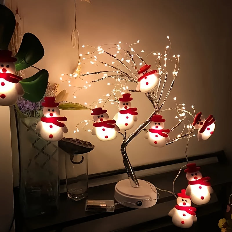 LED String Lights with Plush Snowmen - 1.5m Warm Light