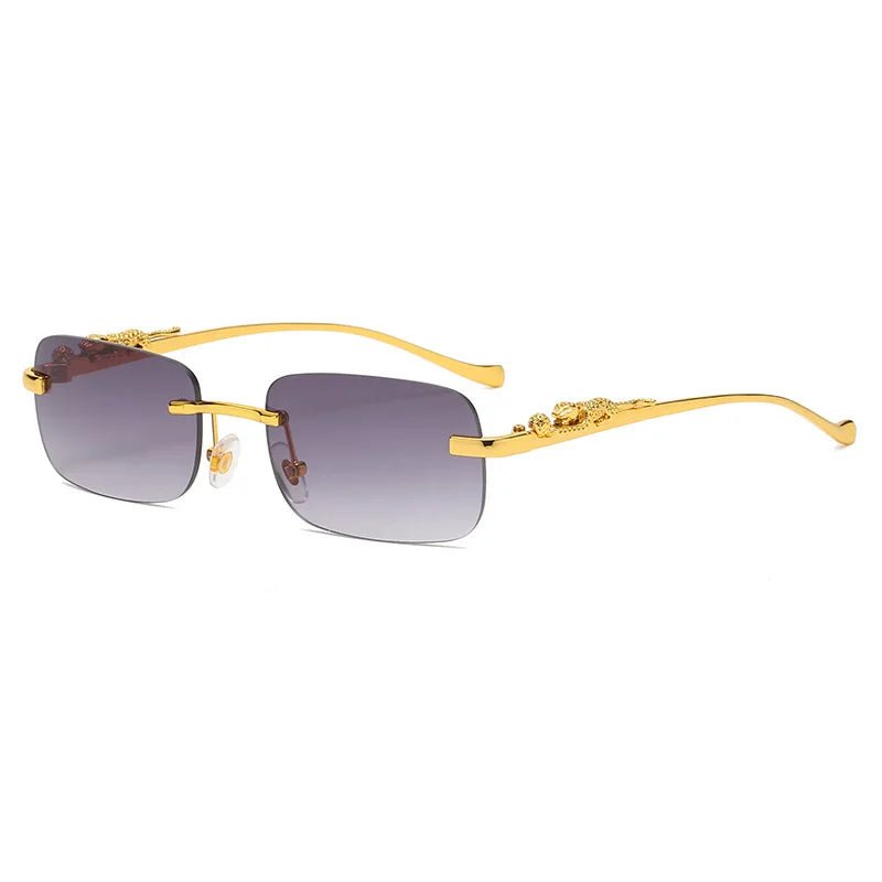 Fashion Leopard Print Rimless UV Sunglasses - Cofik