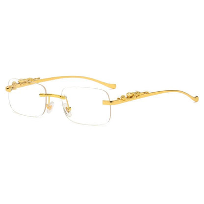 Fashion Leopard Print Rimless UV Sunglasses