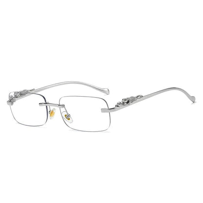 Fashion Leopard Print Rimless UV Sunglasses