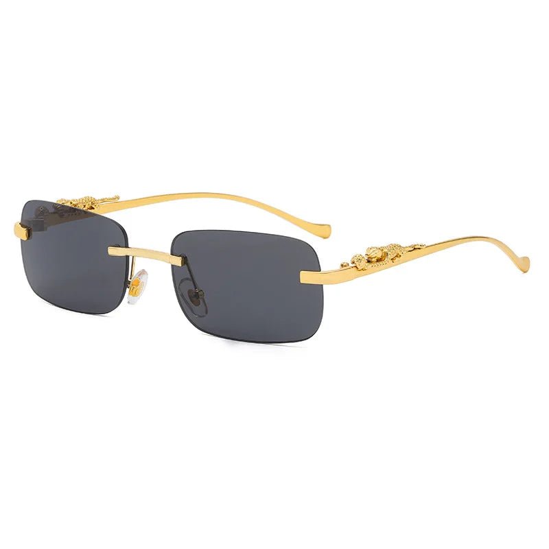 Fashion Leopard Print Rimless UV Sunglasses