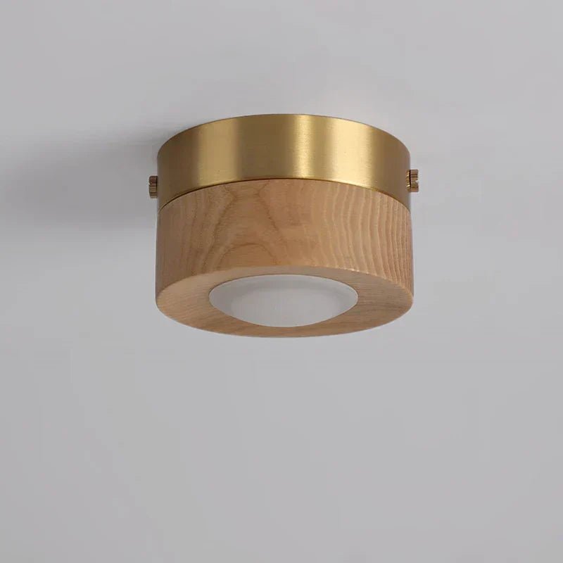 Natural Wood Flush Mount Ceiling Light