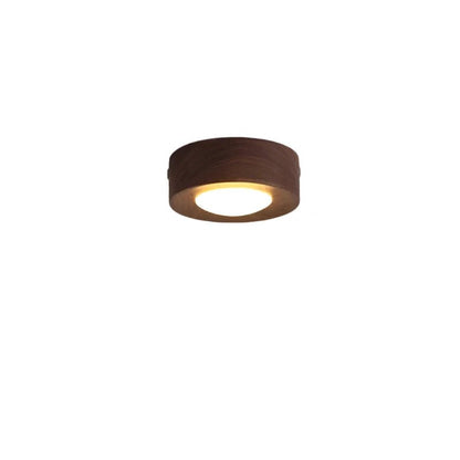 Natural Wood Flush Mount Ceiling Light