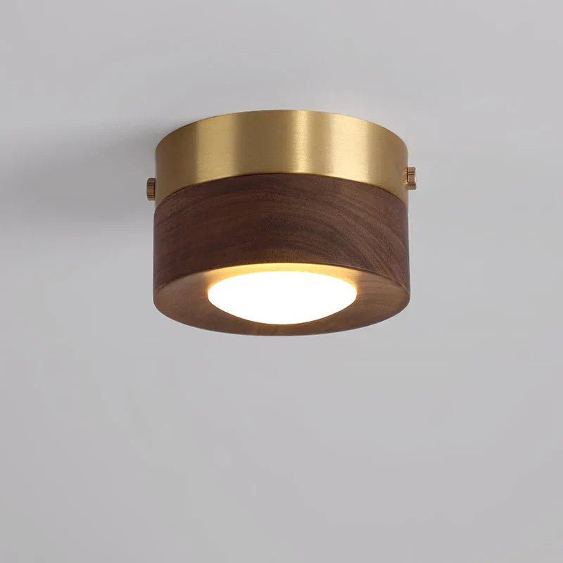 Natural Wood Flush Mount Ceiling Light