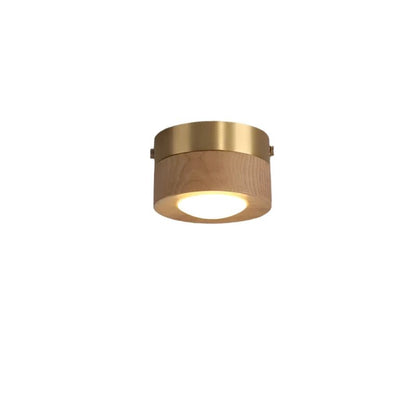 Natural Wood Flush Mount Ceiling Light