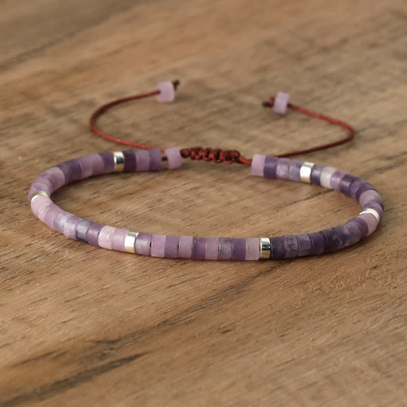 Bohemian Stone Beaded Bracelet with Natural Rollers
