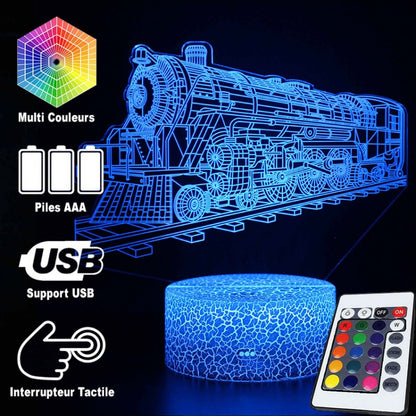 Retro Train 3D Table Lamp