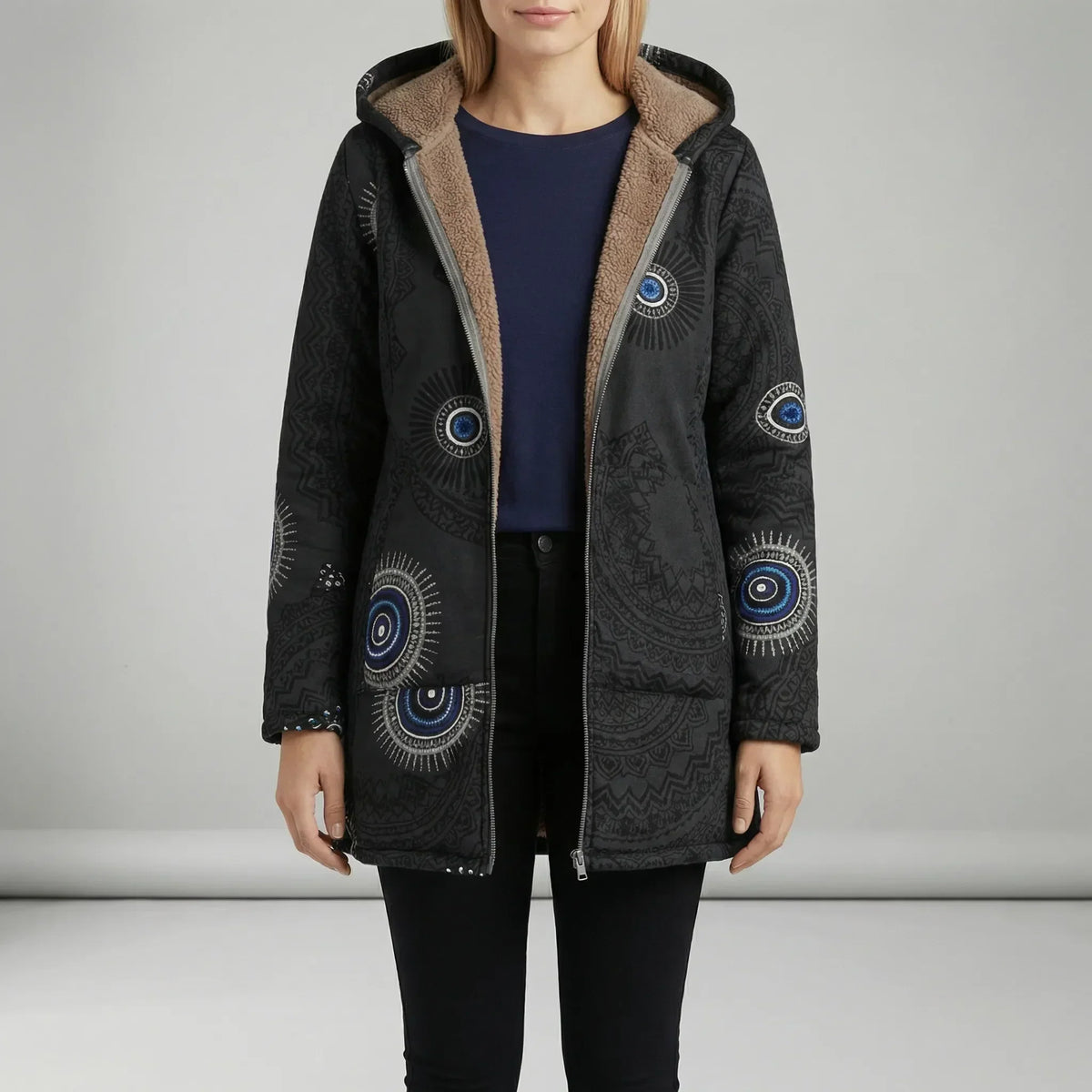 Long Fitted Hooded Jacket