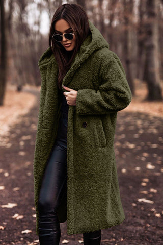 Long Hooded Teddy Coat