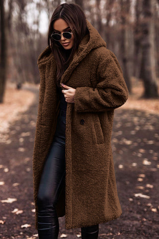 Long Hooded Teddy Coat