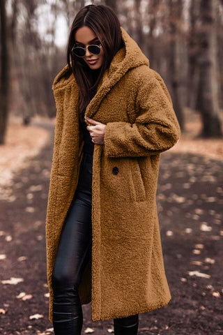 Long Hooded Teddy Coat