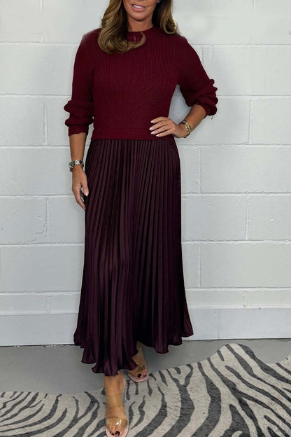 Long Sleeve Jumper & Pleated Bottom Dress