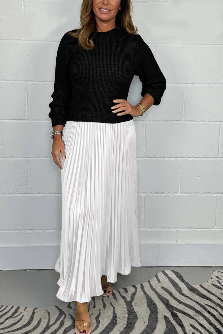 Long Sleeve Jumper & Pleated Bottom Dress