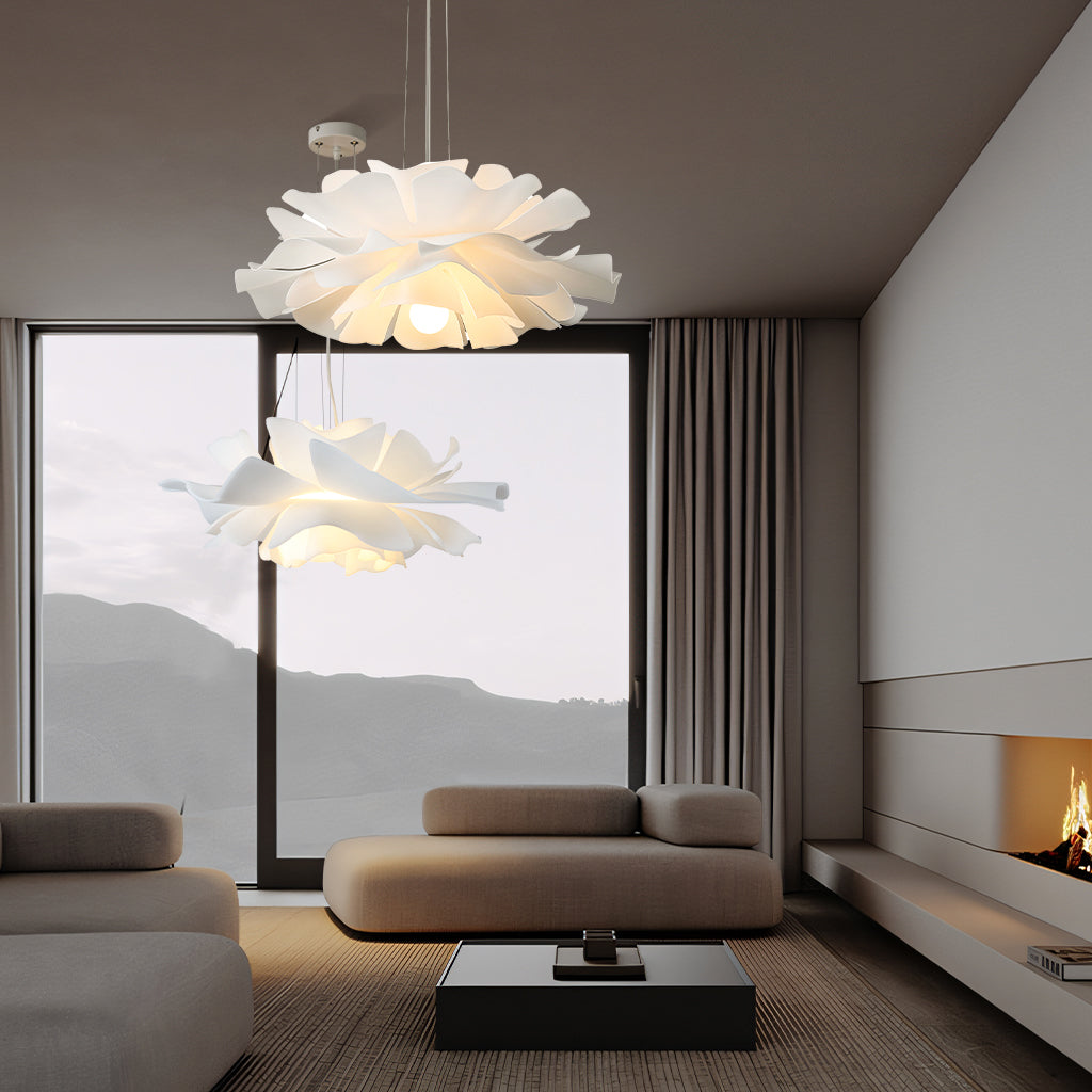 Elegant White Glass Pendant Lamp for Dining Room