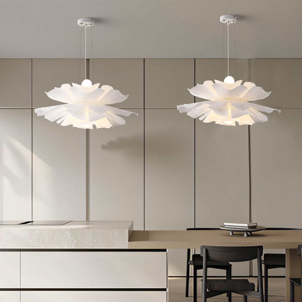 Elegant White Glass Pendant Lamp for Dining Room