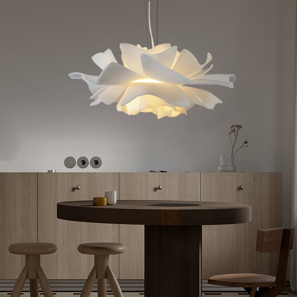 Elegant White Glass Pendant Lamp for Dining Room