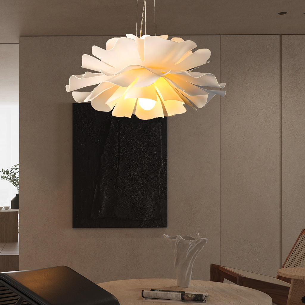 Elegant White Glass Pendant Lamp for Dining Room