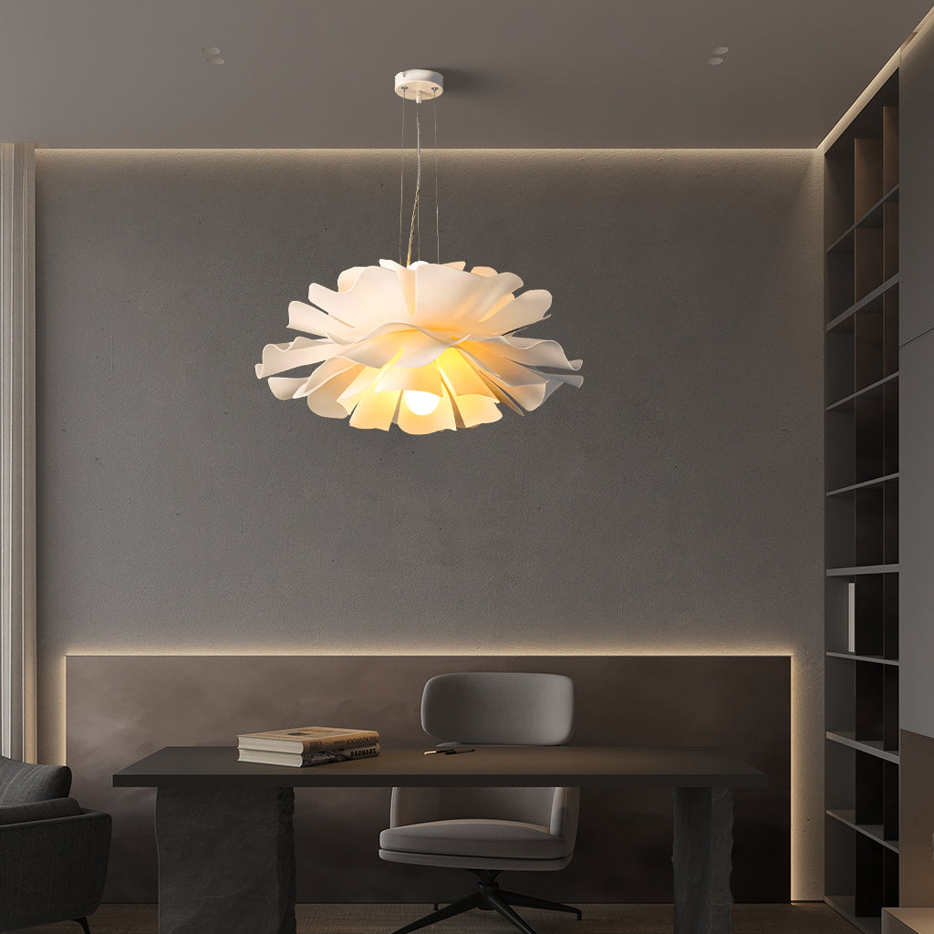 Elegant White Glass Pendant Lamp for Dining Room