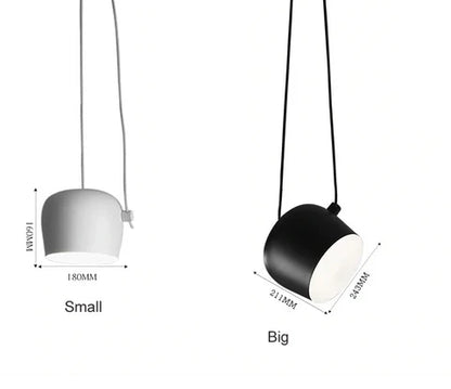 LumaDrum Pendant Light With Cable-Driven Bulb Fixture