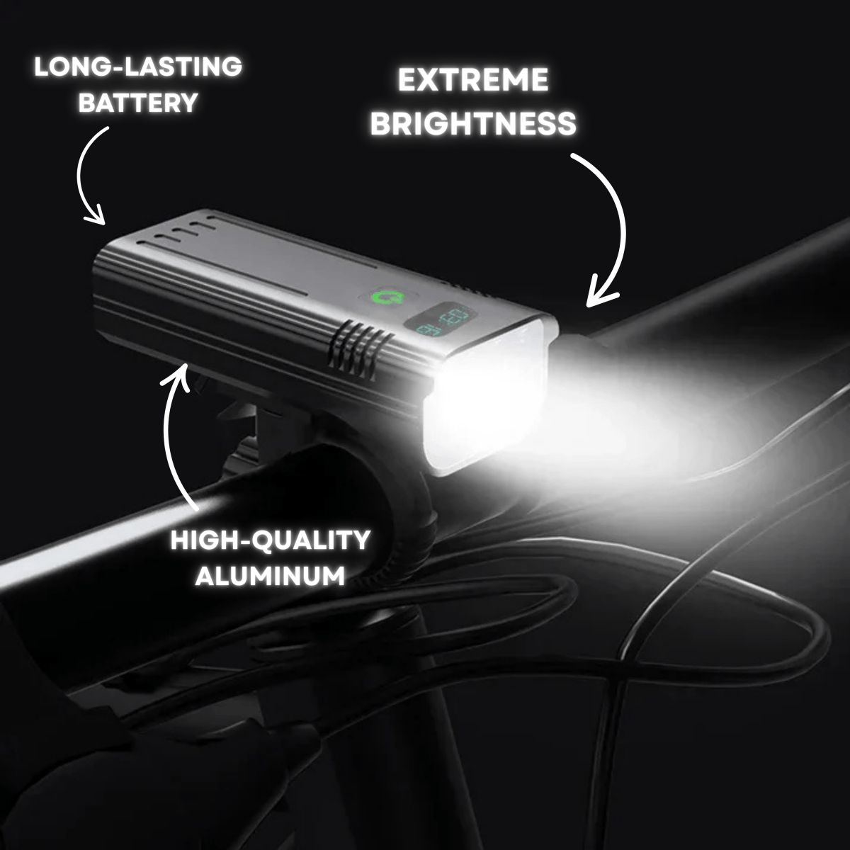 Bright 5000 Lumen LED Bike Front Light Rechargeable