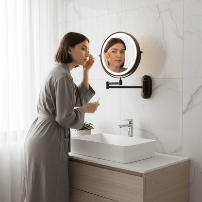 Bright LED Makeup Mirror with Rechargeable Touch Screen