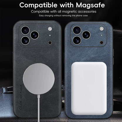 Luxury Leather iPhone Case with MagSafe Compatibility