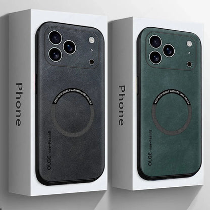 Luxury Leather iPhone Case with MagSafe Compatibility