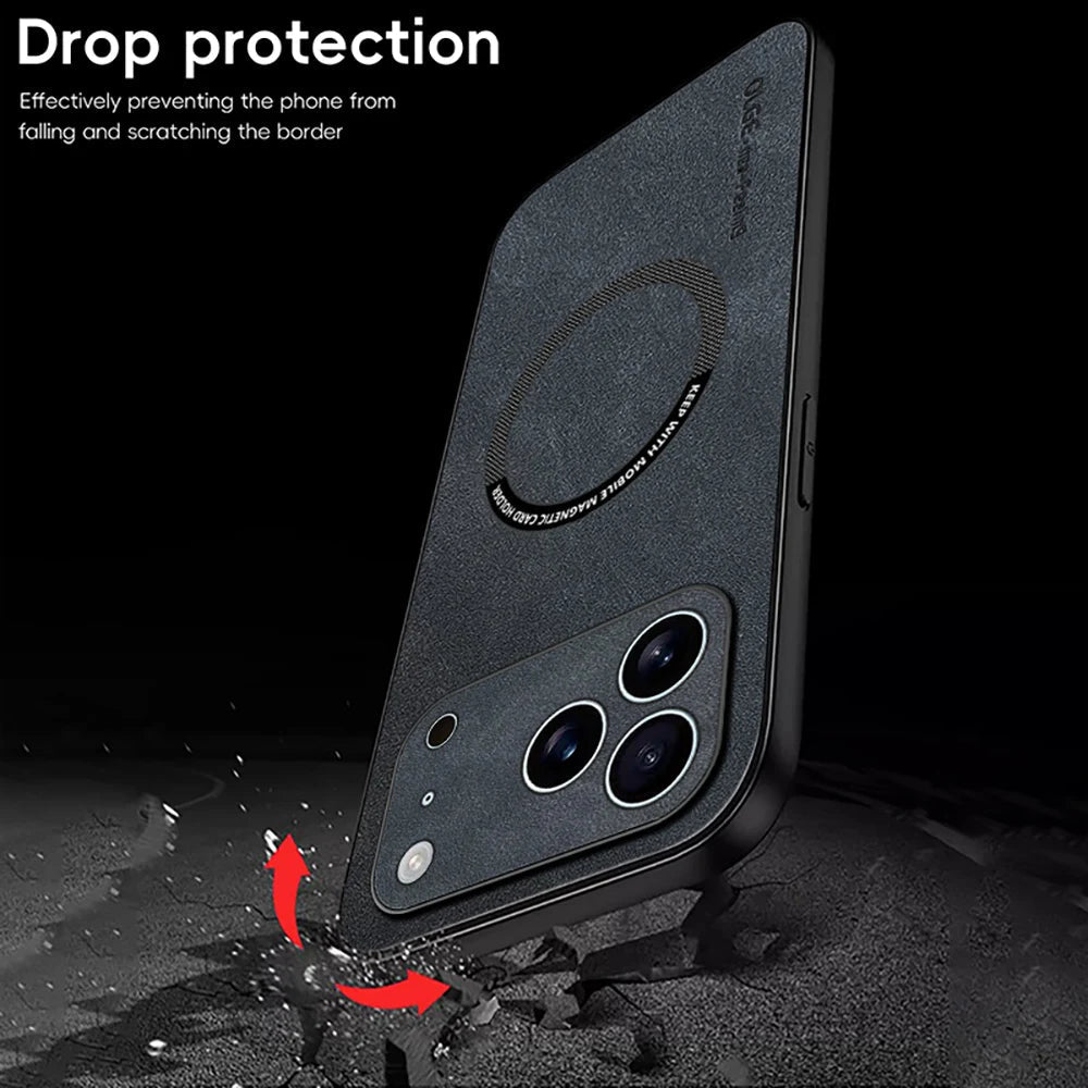 Luxury Leather iPhone Case with MagSafe Compatibility