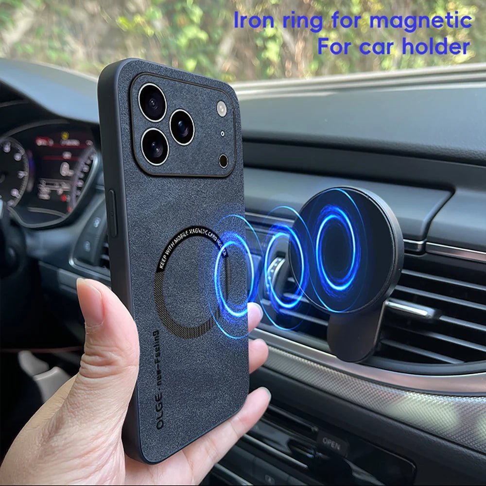 Luxury Leather iPhone Case with MagSafe Compatibility
