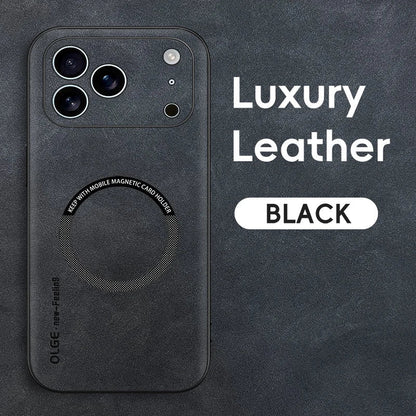 Luxury Leather iPhone Case with MagSafe Compatibility