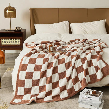 Cozy Checked Throw Blanket