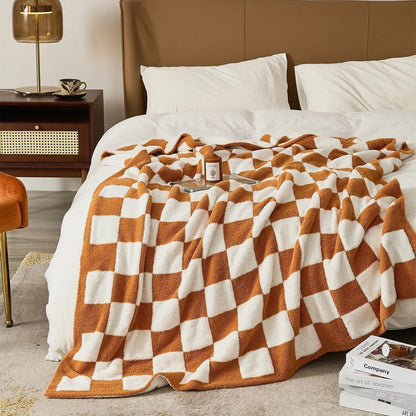 Cozy Checked Throw Blanket
