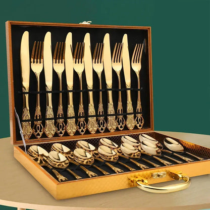 Premium 24pc Stainless Steel Cutlery Set