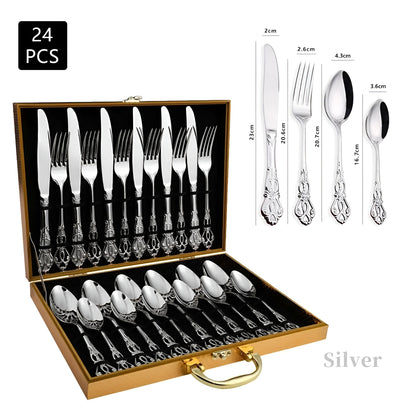 Premium 24pc Stainless Steel Cutlery Set