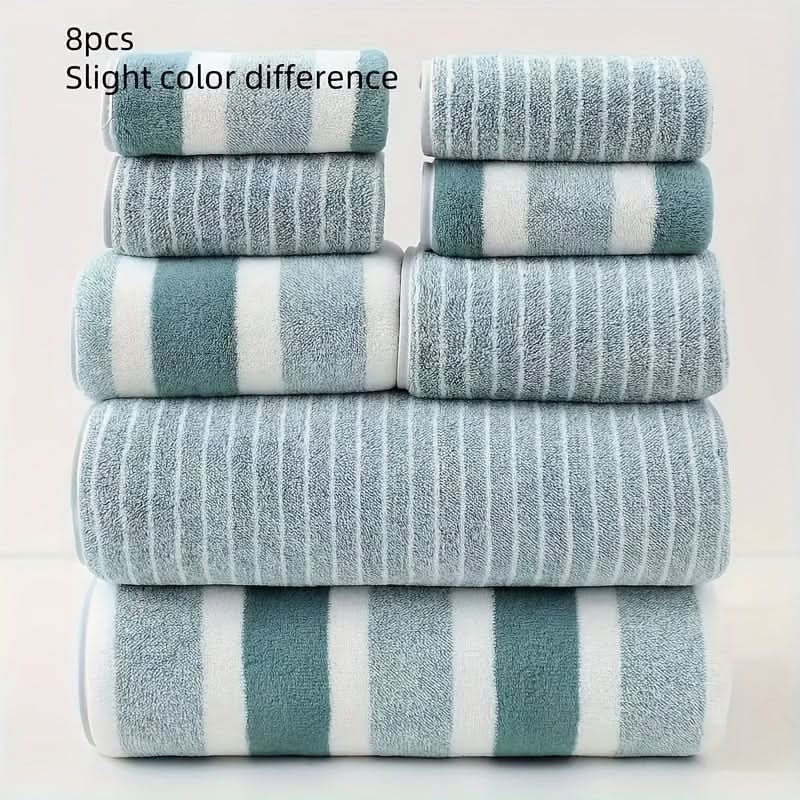 Plush 8-Piece Fast Dry Bath Towel Set