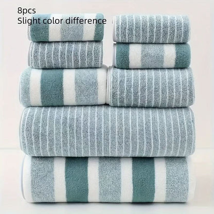 Plush 8-Piece Fast Dry Bath Towel Set