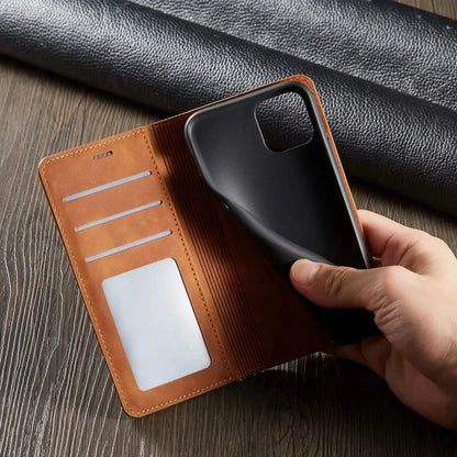 Premium Leather Phone Flip Cover Case - Cofik