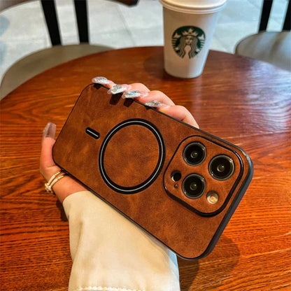 Premium Leather Phone Cover with Magnet Closure