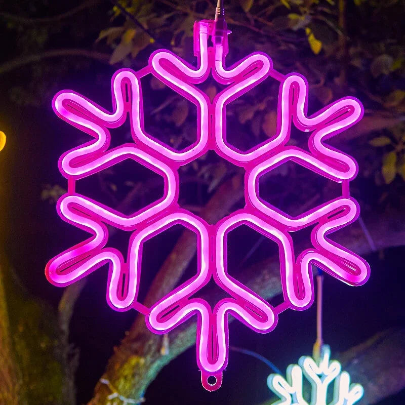 Colorful Winter Snowflake String Lights