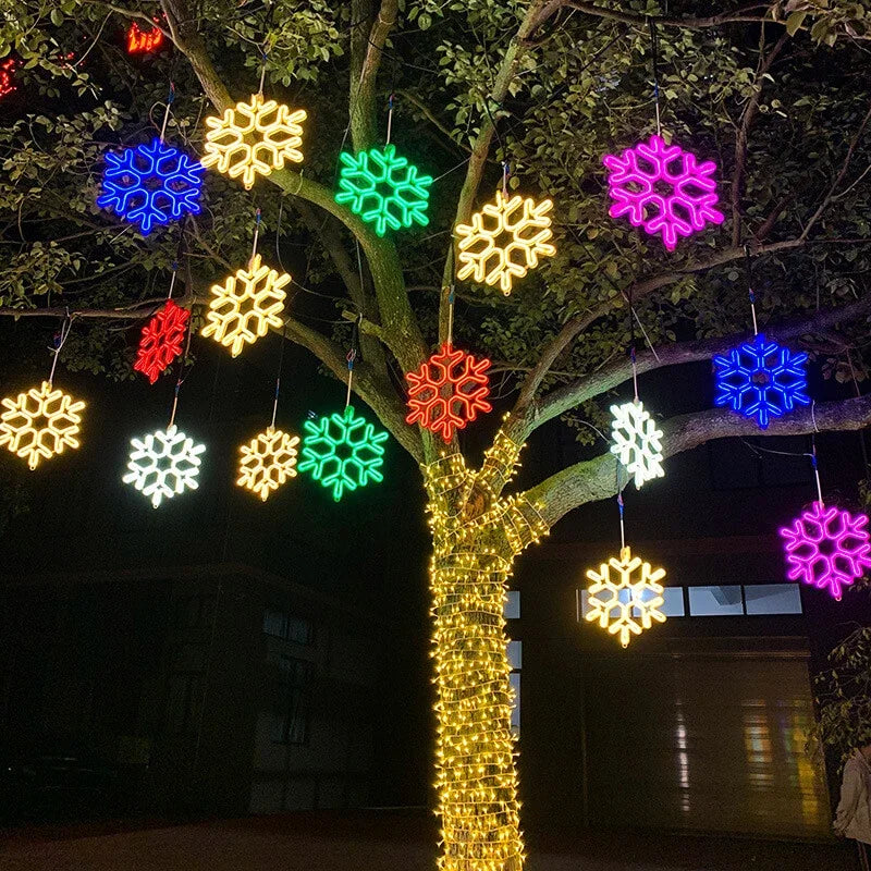 Colorful Winter Snowflake String Lights