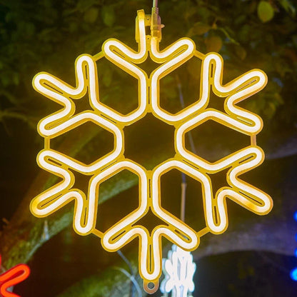 Colorful Winter Snowflake String Lights