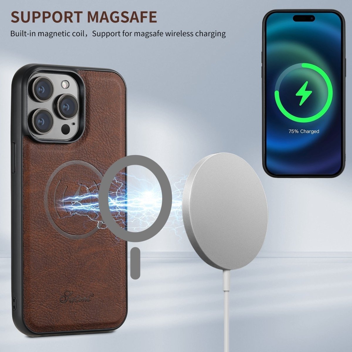 Premium Leather Phone Case with Card Slot and MagSafe