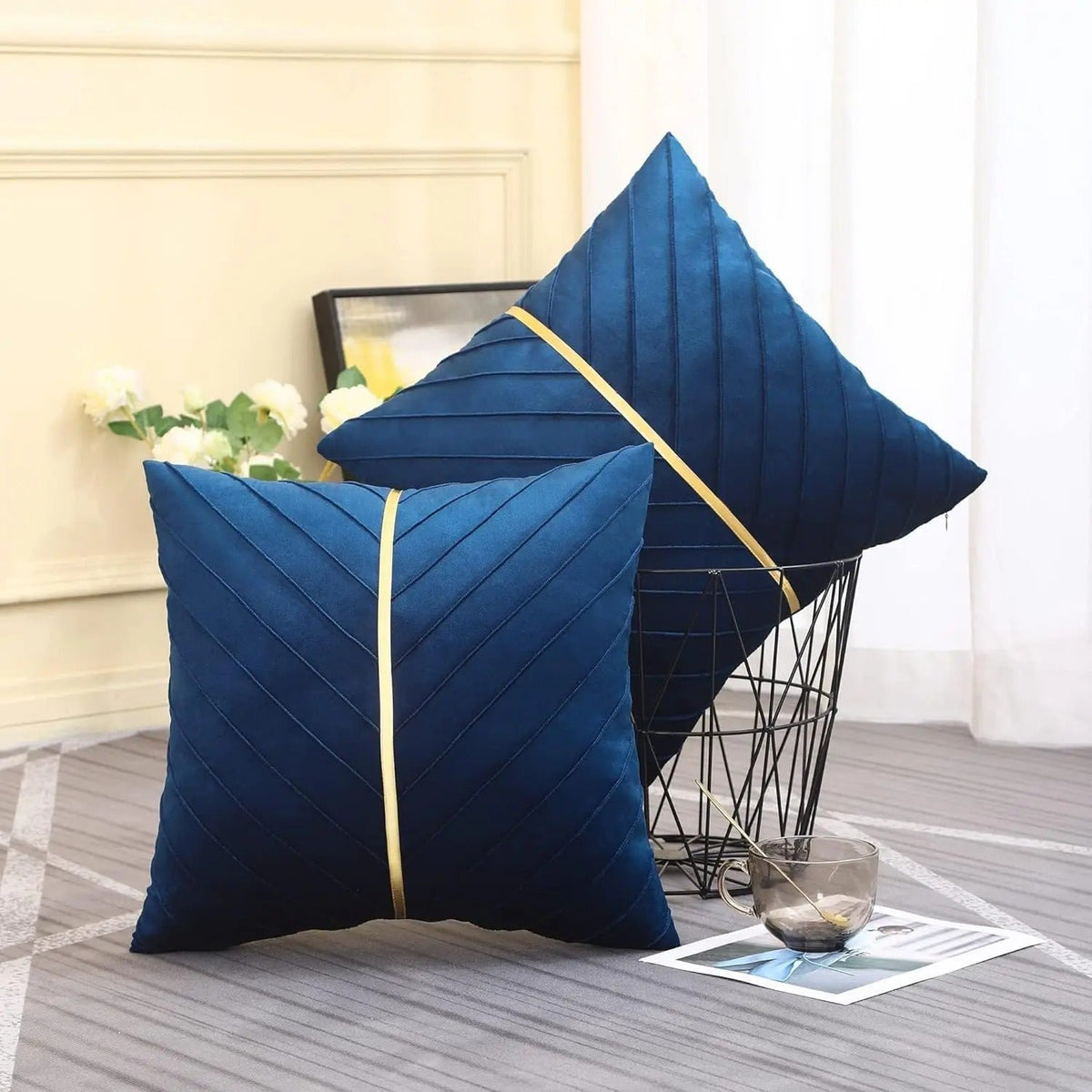 Elegant Black Velvet Cushion Cover