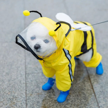 Cute Puppy Rain Coat with Reflective Safety Details