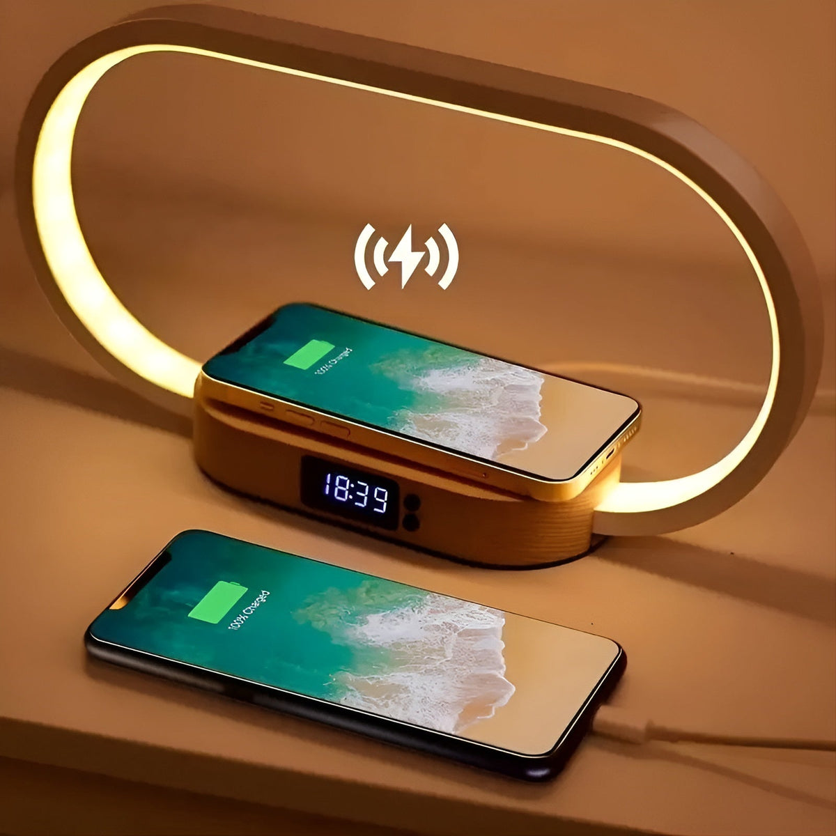 Smart LED Desk Lamp with USB Charger and Clock