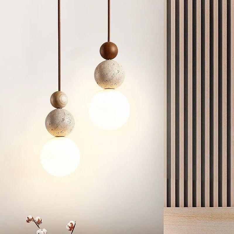 Natural Stone Pendant Light Fixture