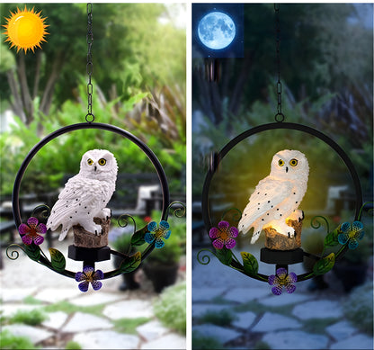 Outdoor Solar Owl Pendant Light