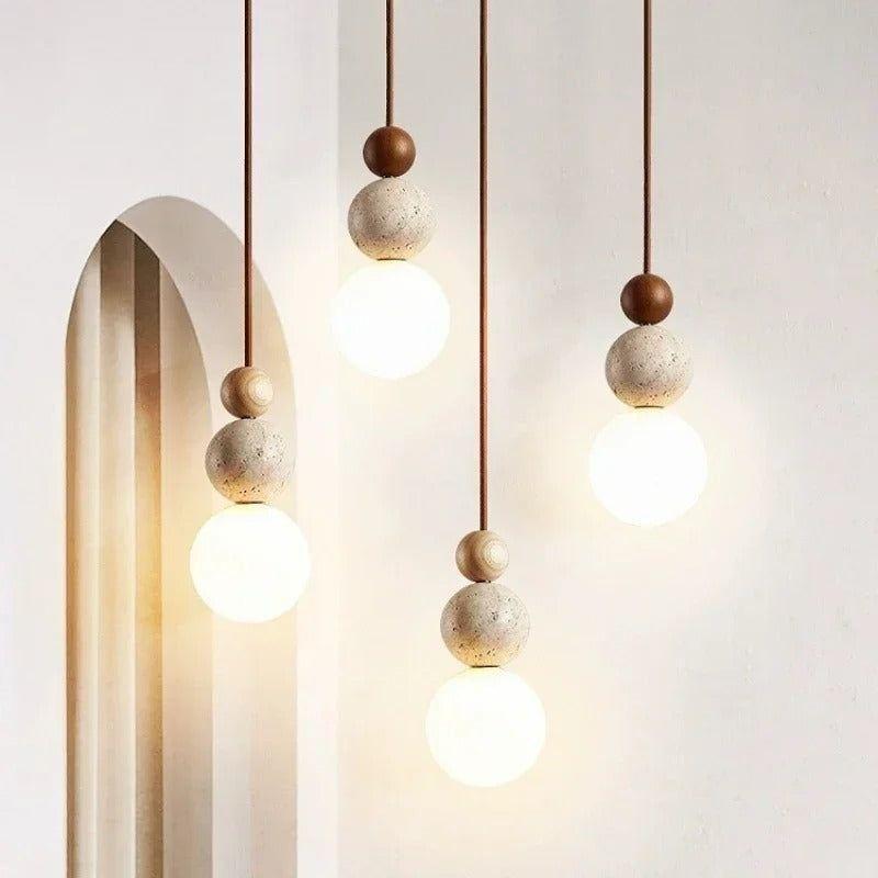 Natural Stone Pendant Light Fixture